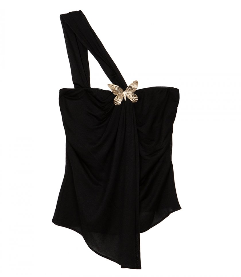 TOPS - ONE-SHOULDER TOP WITH BUTTERFLY