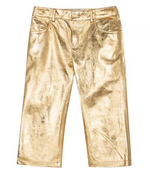 KNEE-LENGTH PANTS IN LAMINATED LEATHER
