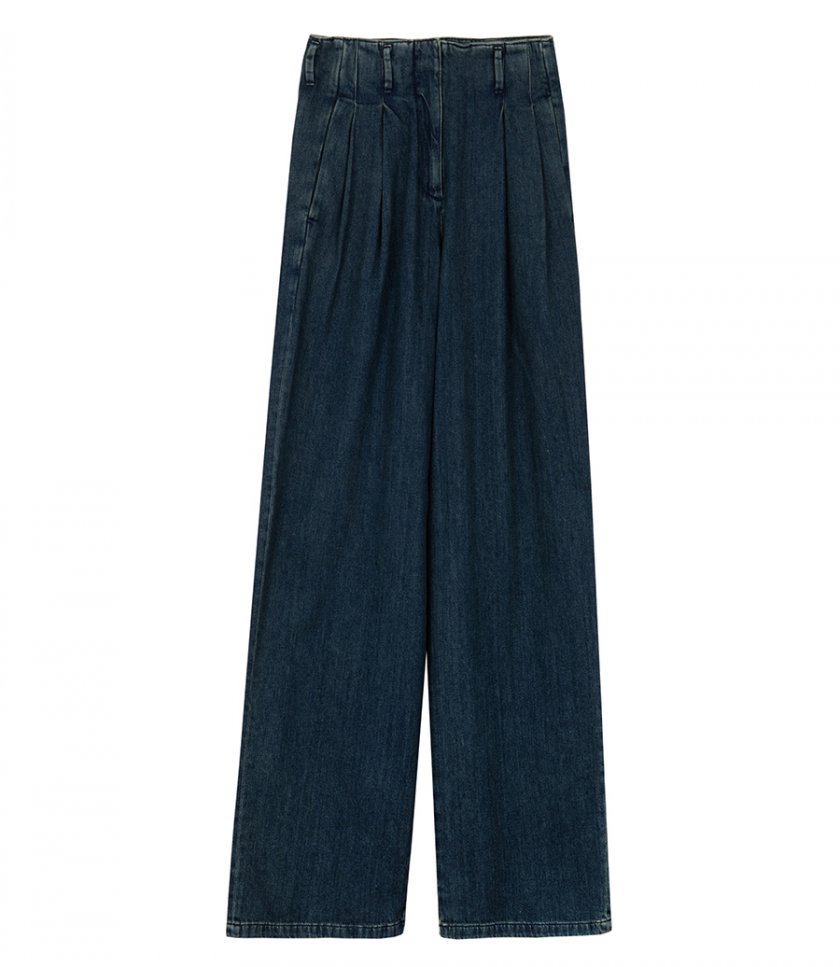 JUST IN - WOMEN’S BLUE COTTON PLEATED PANTS