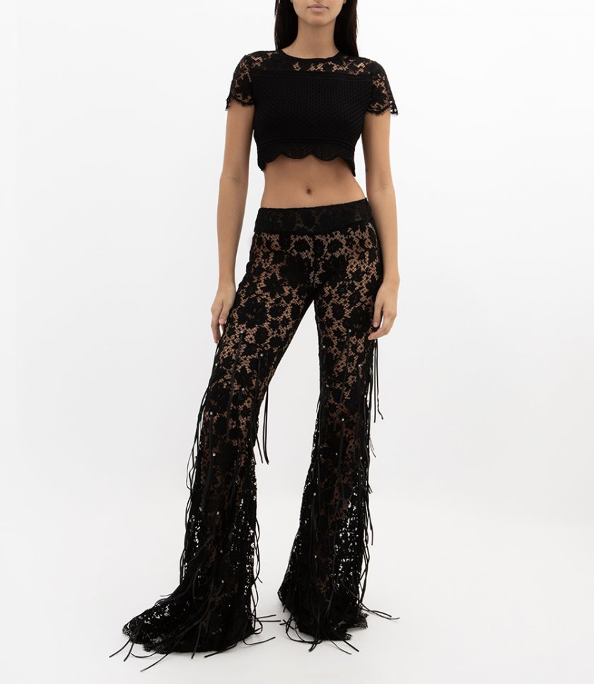 KNIT CROP TOP WITH LACE