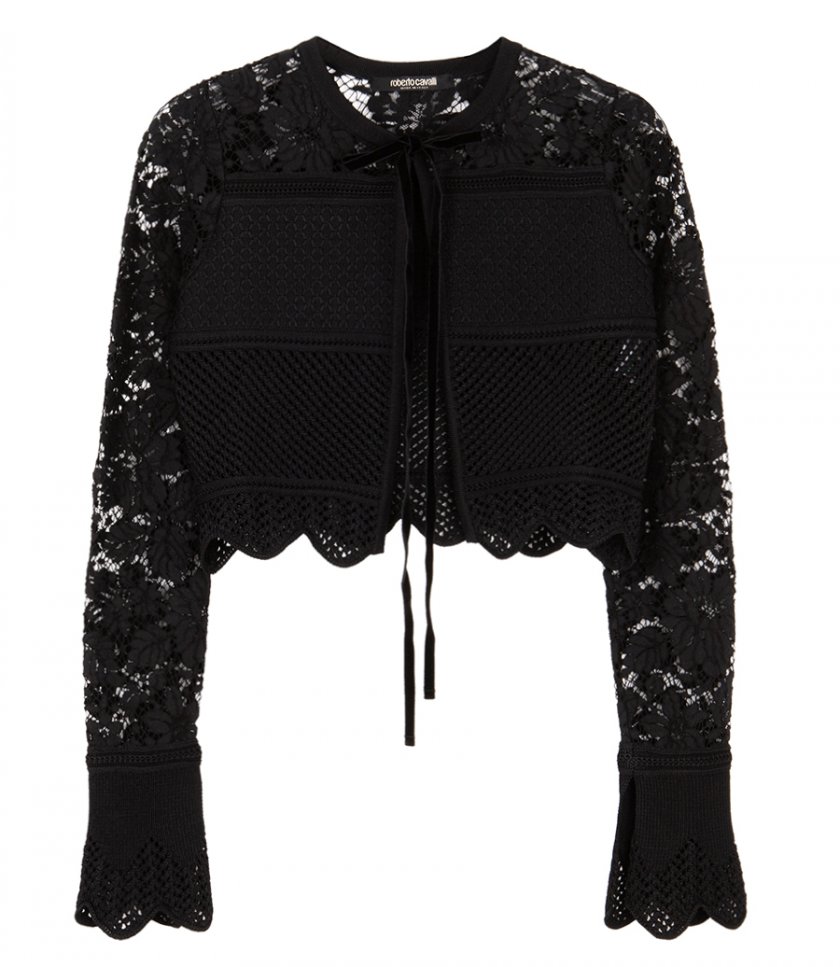 ROBERTO CAVALLI - KNIT AND LACE TOP