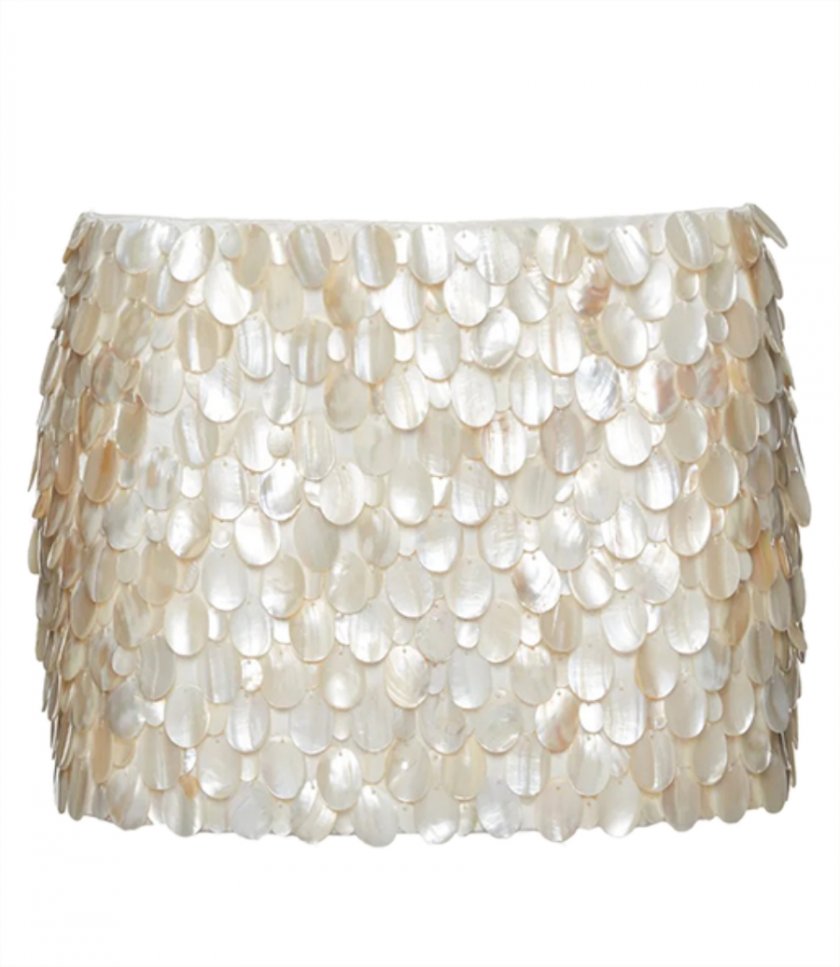 MOTHER OF PEARL EMBELLISHED MINI SKIRT