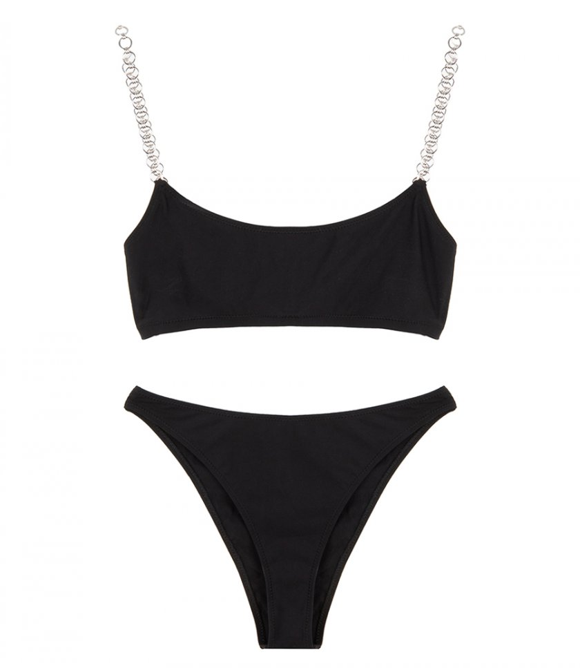 CLOTHES - LOW WAISTED BIKINI WITH STRAIGHT NECKLINE TOP