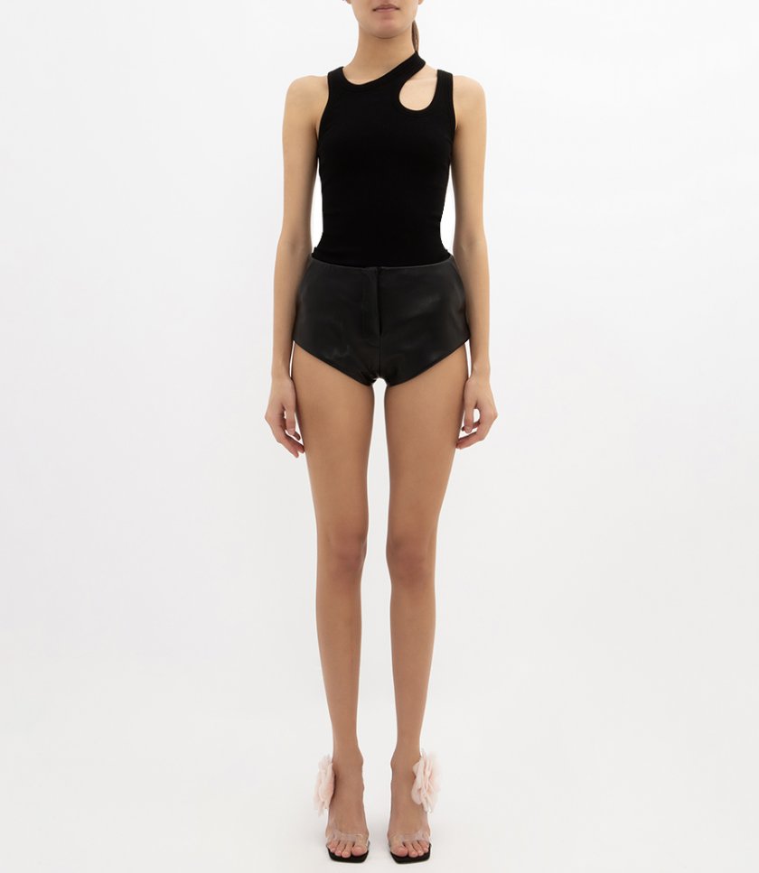 LEATHER MINI SHORTS