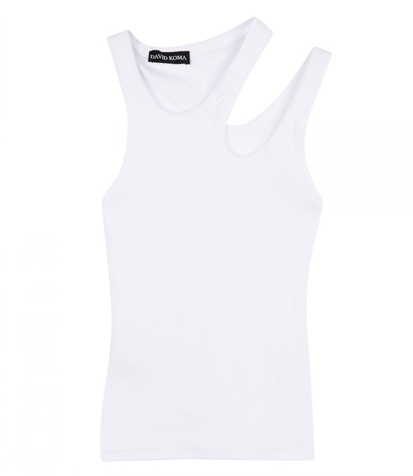 JUST IN - ASYMMETRIC RIBBED TANK TOP