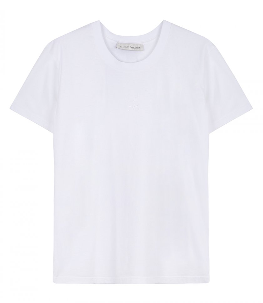 SALES - WHITE EMBROIDERY LOGO OVERSIZED T-SHIRT