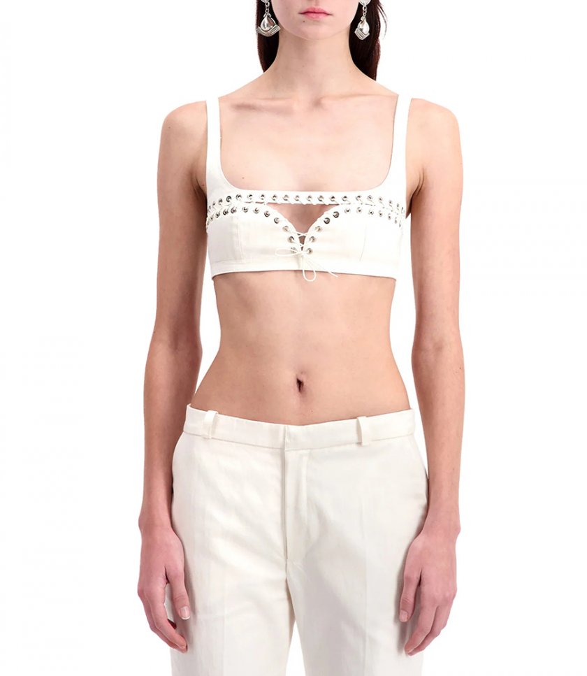 WHITE CUT OUT CLEAVAGE BRA