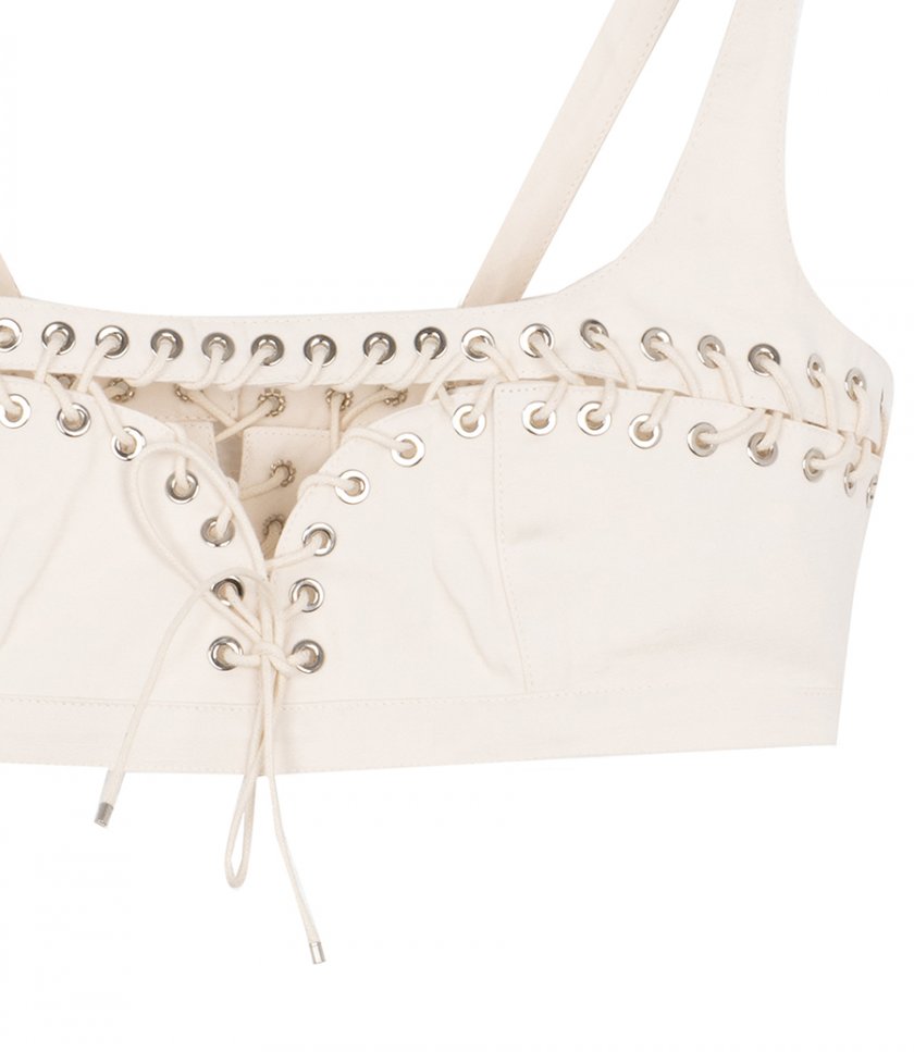 WHITE CUT OUT CLEAVAGE BRA