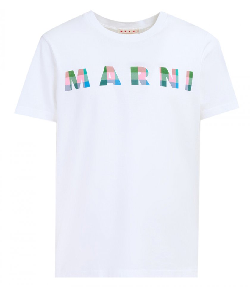 JUST IN - T-SHIRT WITH GINGHAM MARNI LOGO