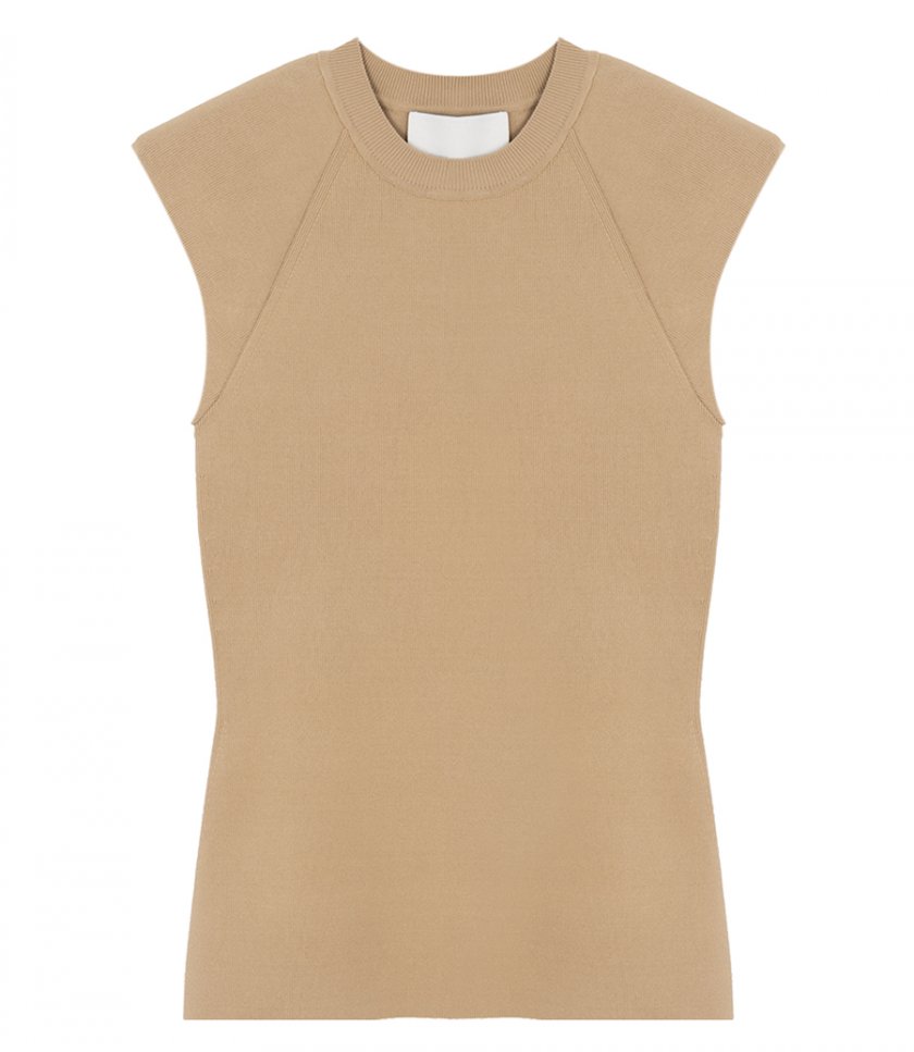 JUST IN - COMPACT RIB STRUCTURED SLVLS TOP