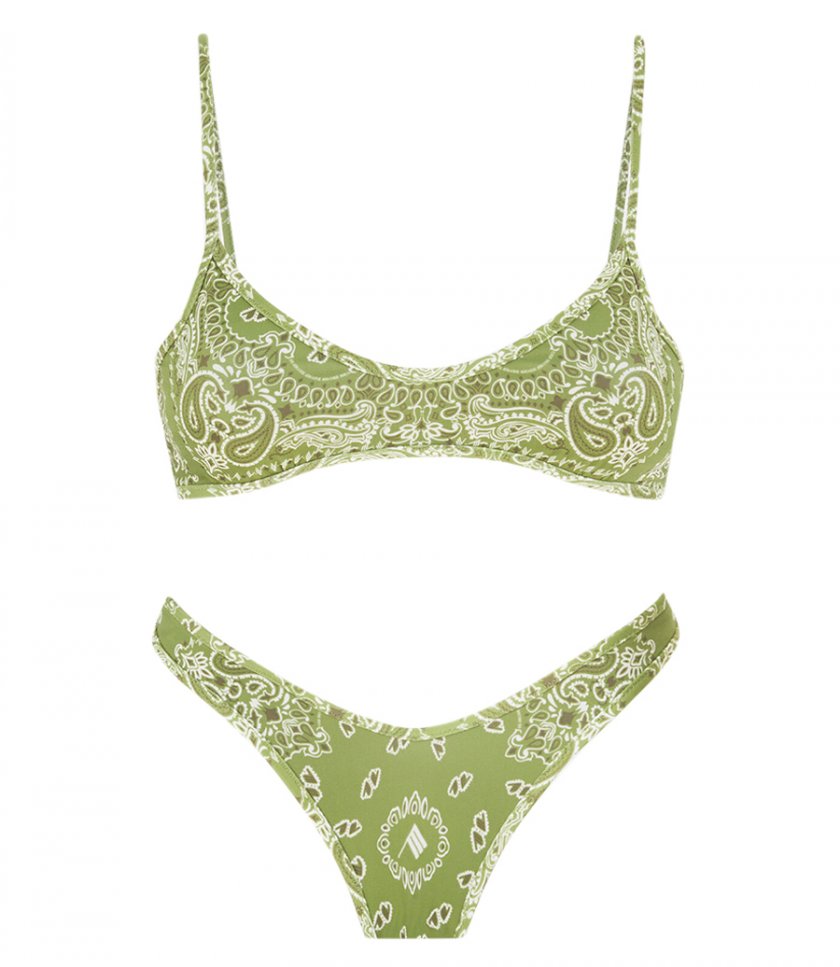 CLOTHES - MILITARY GREEN AND WHITE BIKINI