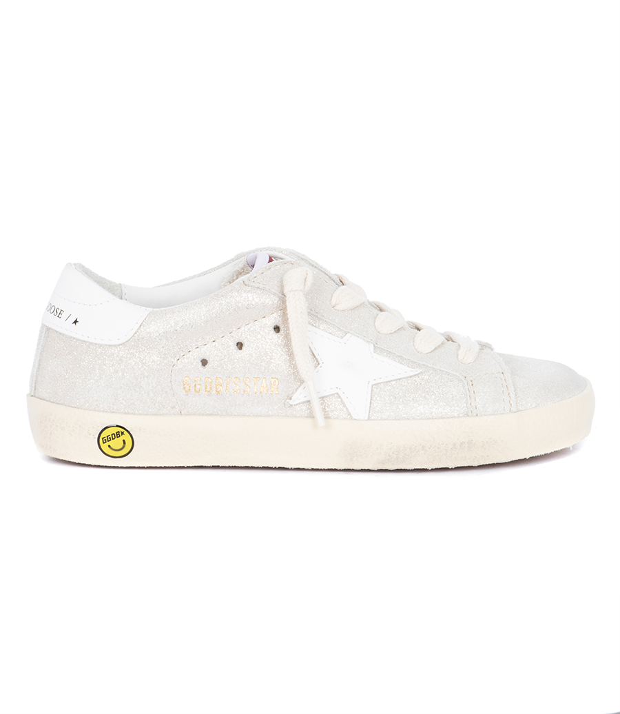 GOLDEN GOOSE  - YOUNG LAMINATED SUEDE SUPER-STAR