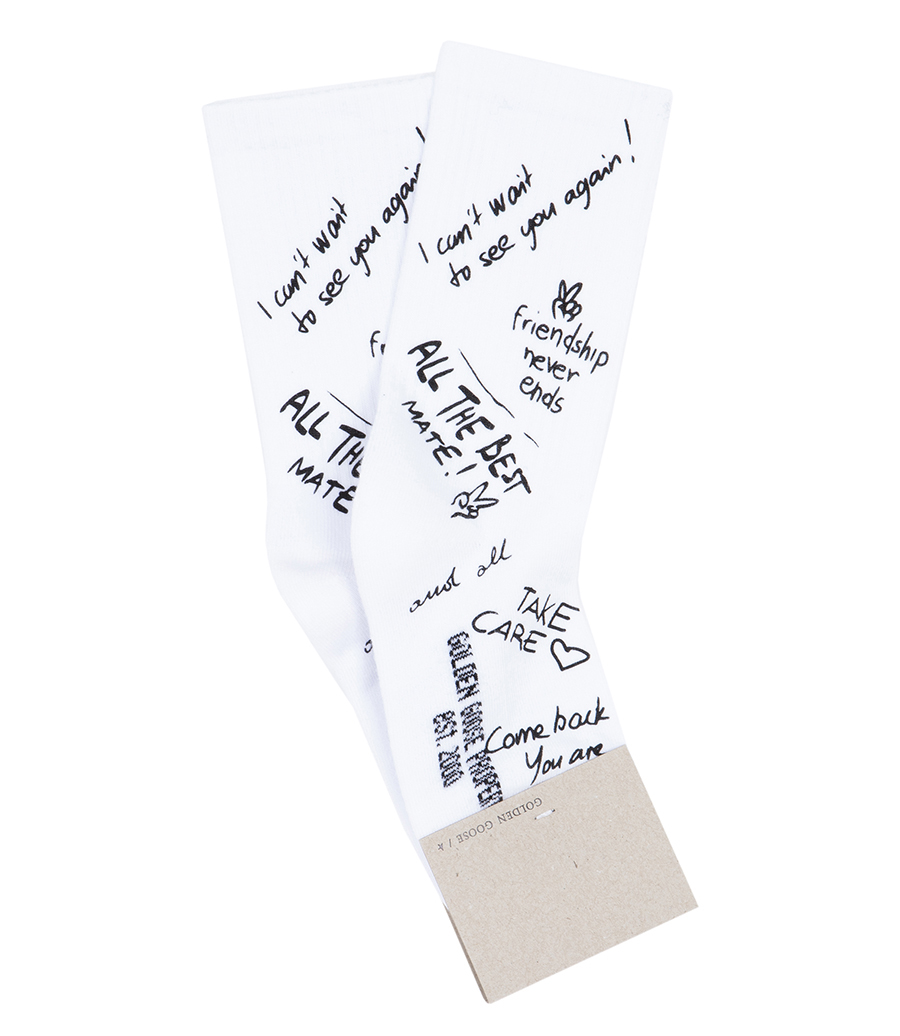 GOLDEN GOOSE  - SOCKS HIGH RIB/LETTERING PRINT