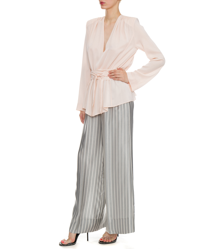 MAROCAIN DIAGONAL BELTED SHIRT