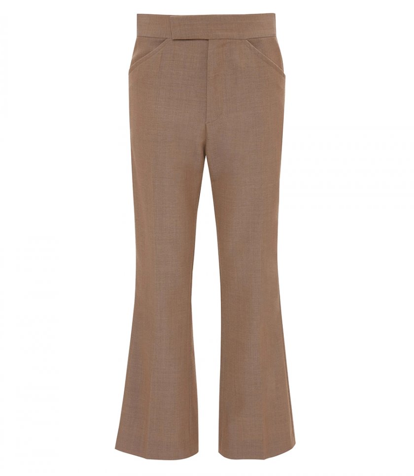 CLOTHES - WIDE CROPPED FLARE TROUSER IN TOBACCO