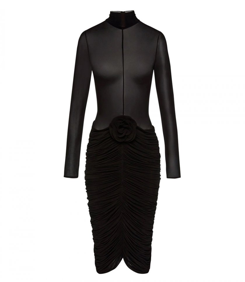 CLOTHES - SHEER HIGH NECK MIDI DRESS