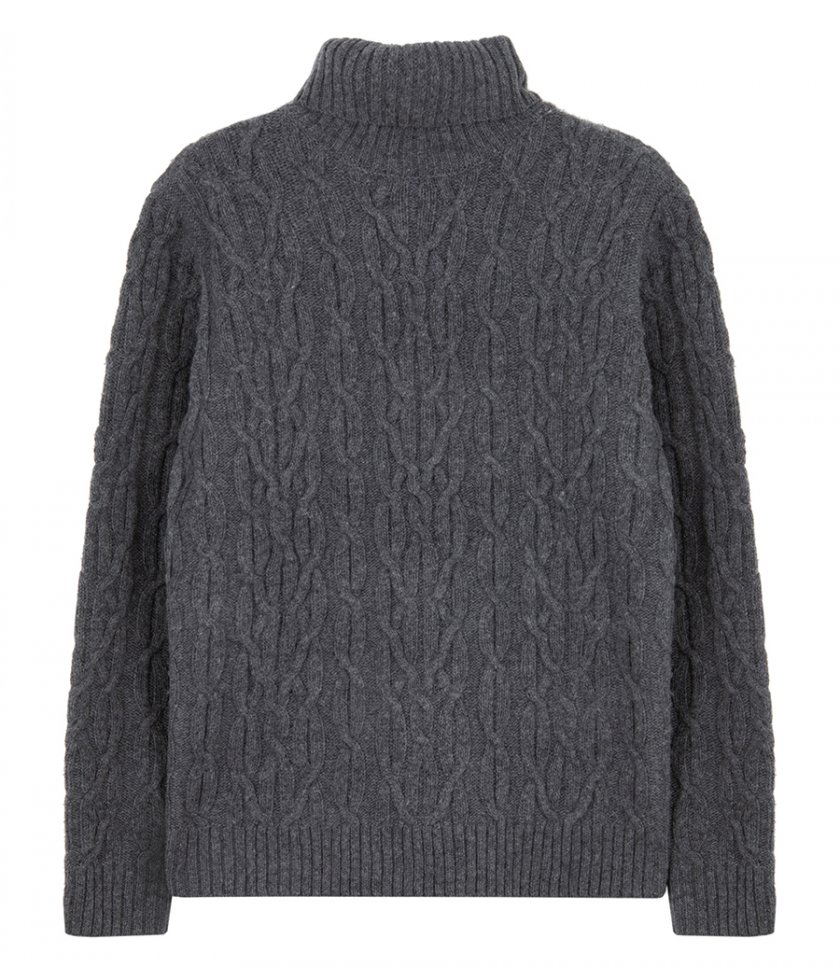 SALES - CABLE ROLL NECK PULLOVER