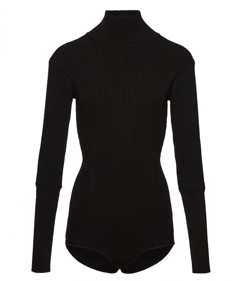 CLOTHES - RIBBED HIGH-NECK BODYSUIT