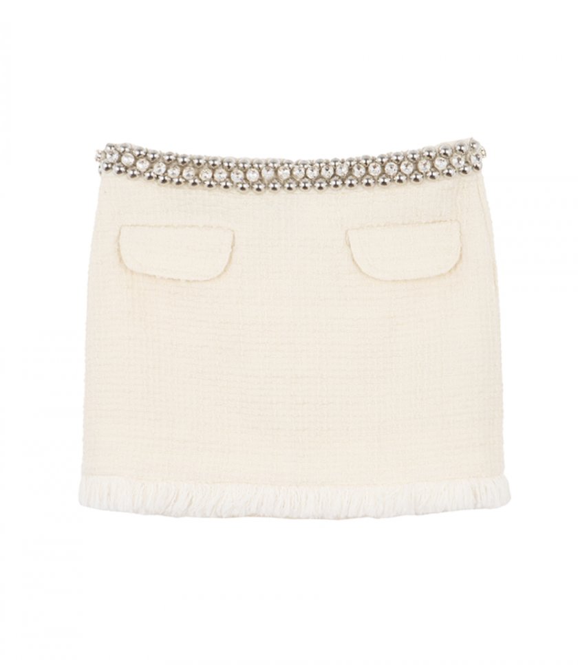 SALES - BOUCLE AND CRYSTAL CHAIN MINI SKIRT