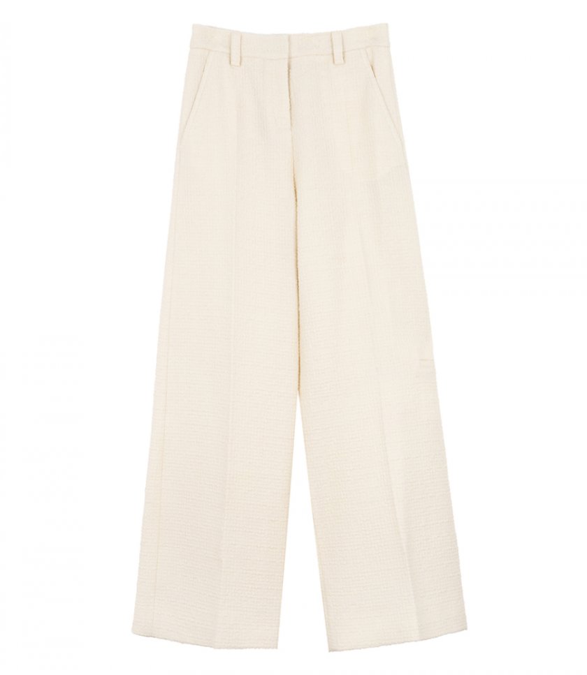 SALES - WIDE LEG TAILORED BOUCLE TROUSERS