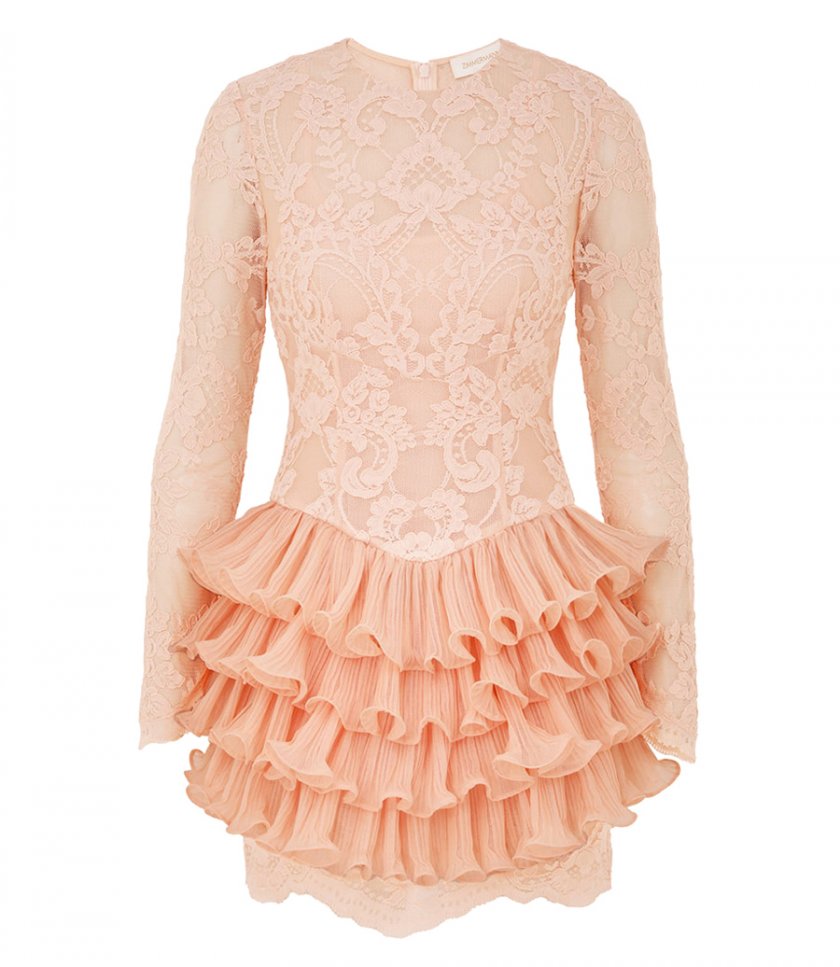 SALES - CRUSH LACE FRILL MINI DRESS
