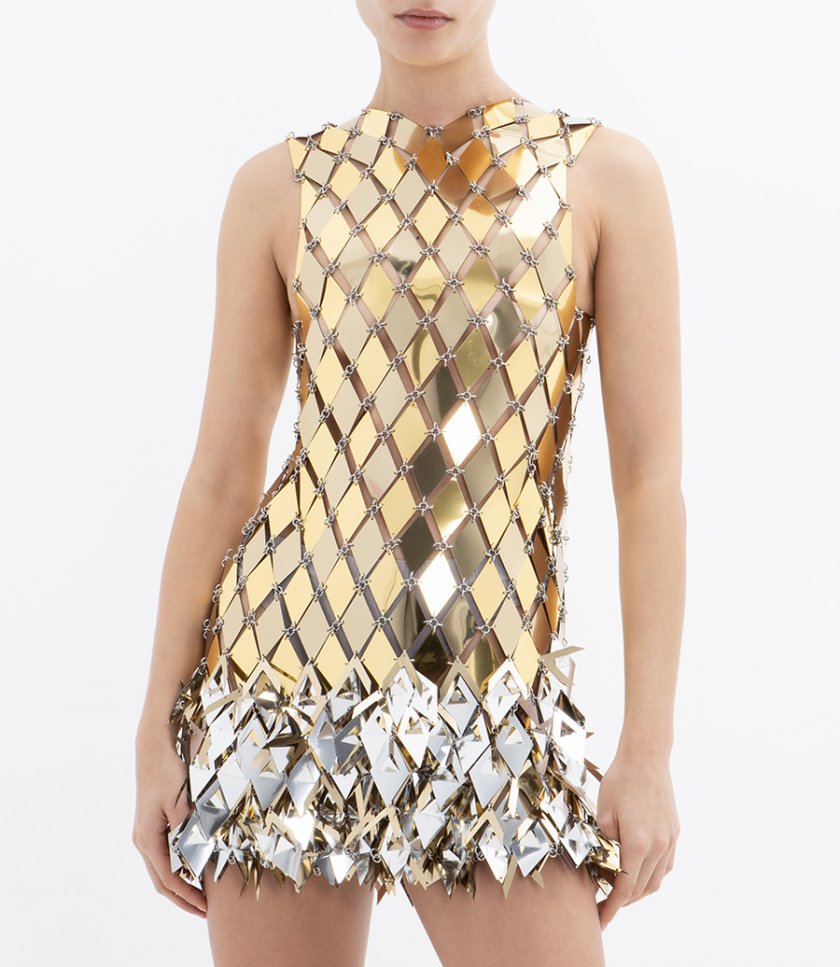 GOLD SHORT DRESS IN ASSEMBLY | Soho Soho Eshop
