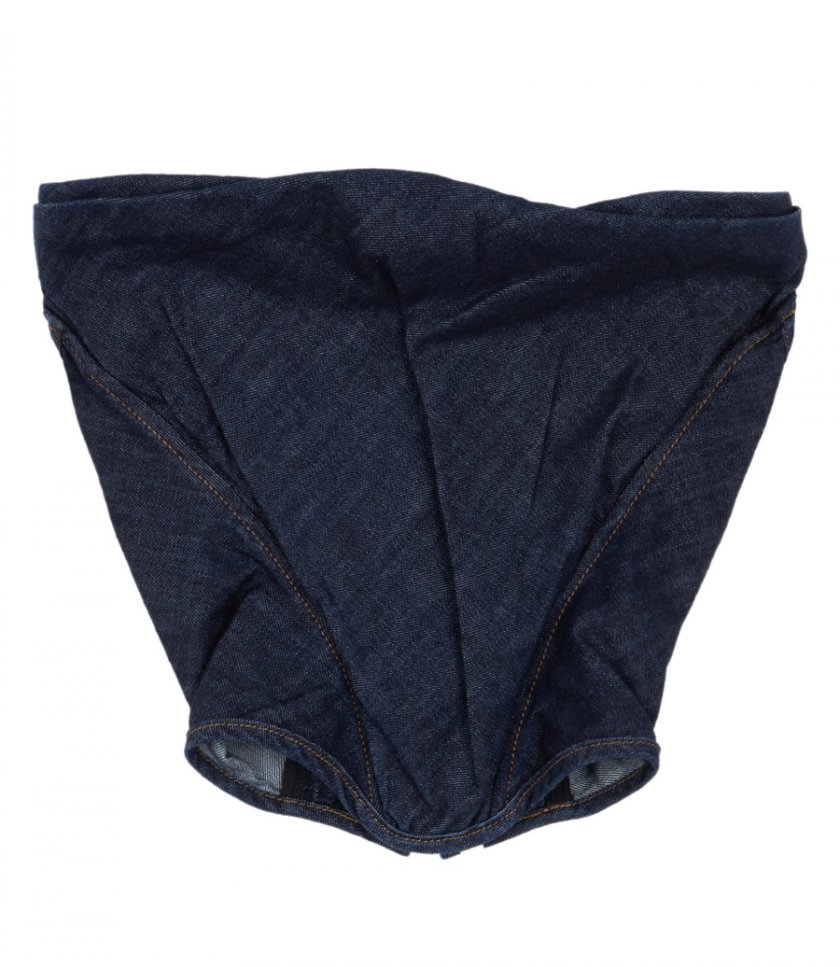 CLOTHES - DRAPED STRAPLESS DENIM CORSET