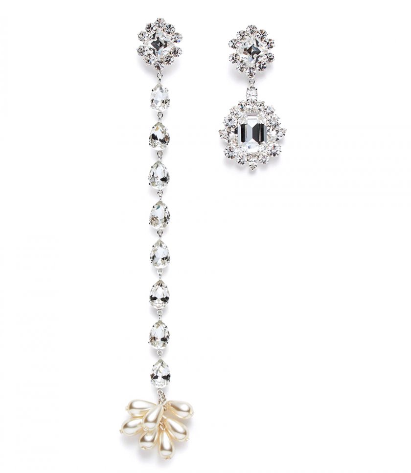 FINE JEWELRY - MISMATCHED CRYSTAL EARRINGS IN SILVER