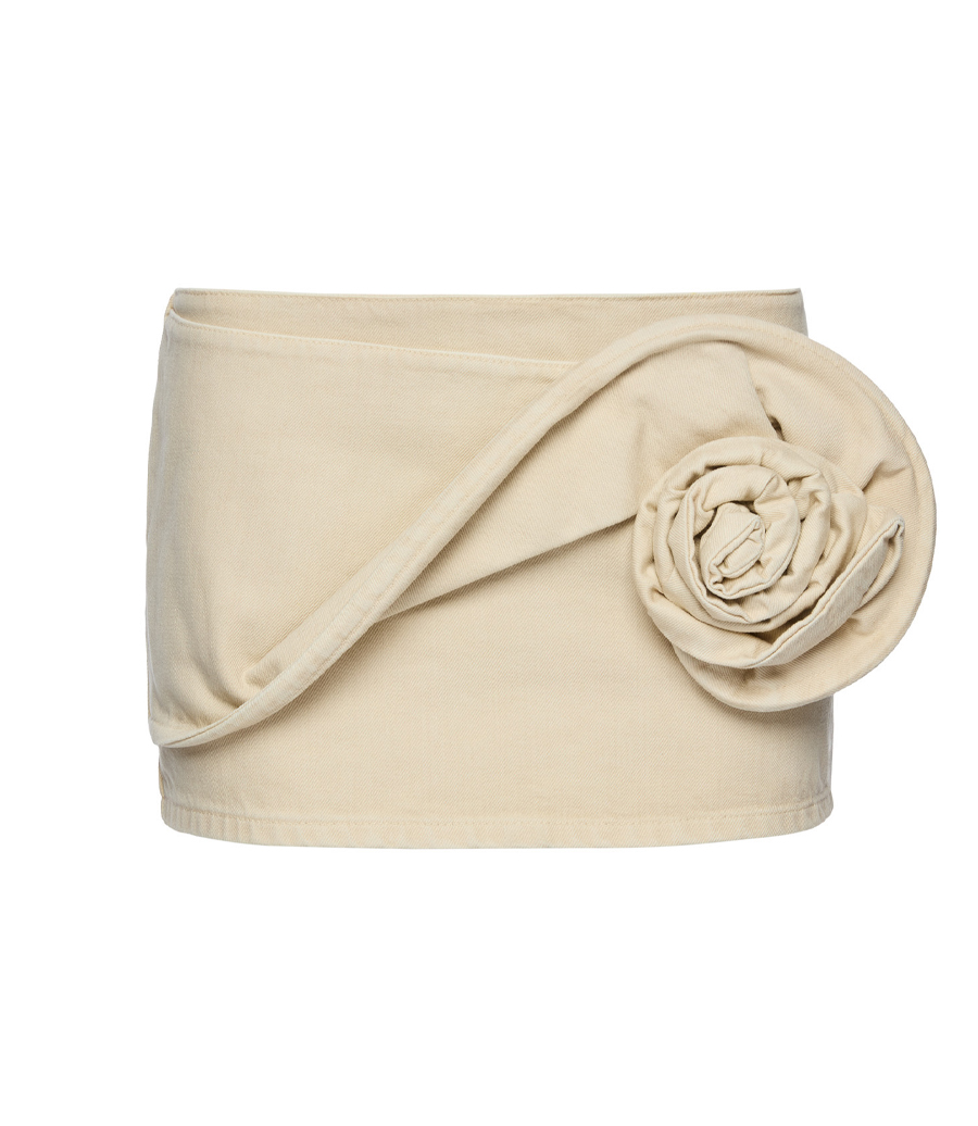 MAGDA BUTRYM - SCULPTURAL FLOWER DENIM SKIRT