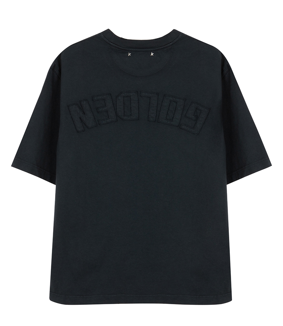 GOLDEN GOOSE  - RELAXED FIT T-SHIRT REVERSE LOGO PATCH