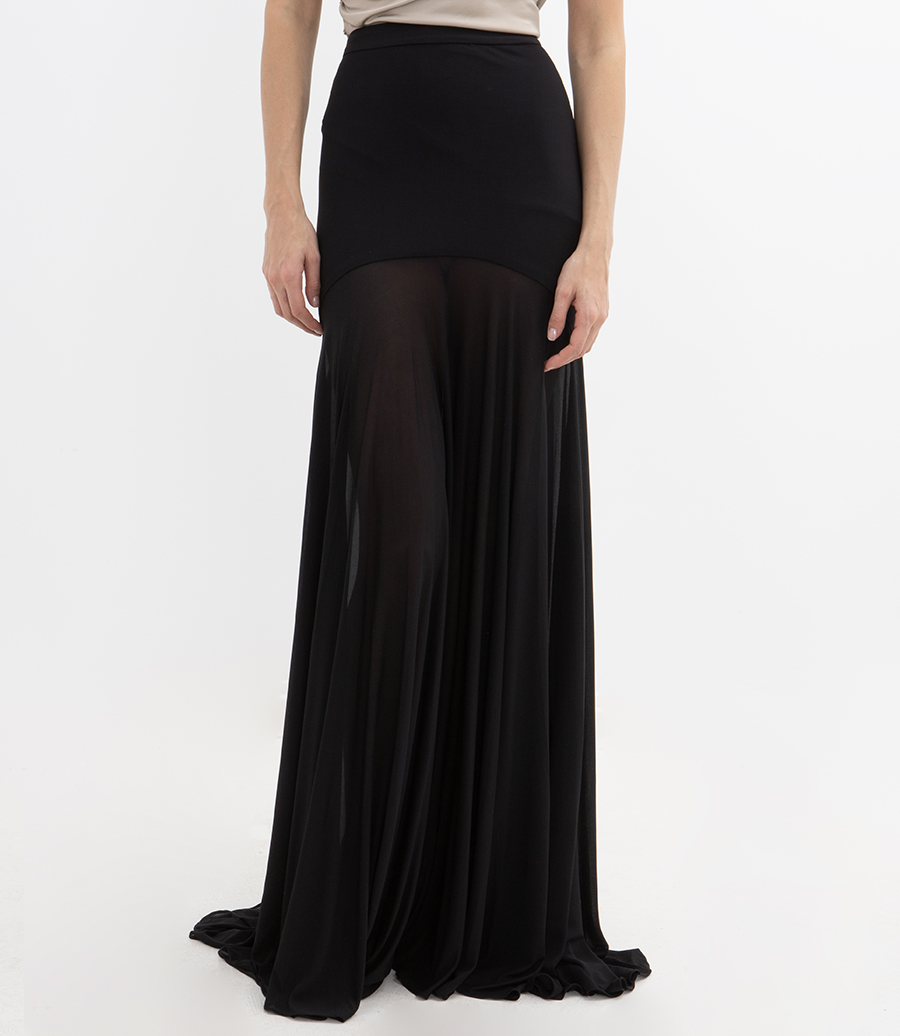 LONG GODET SKIRT