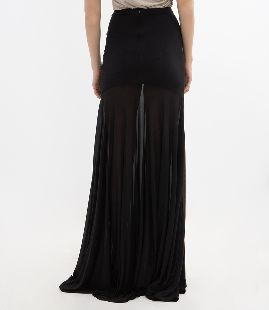 LONG GODET SKIRT