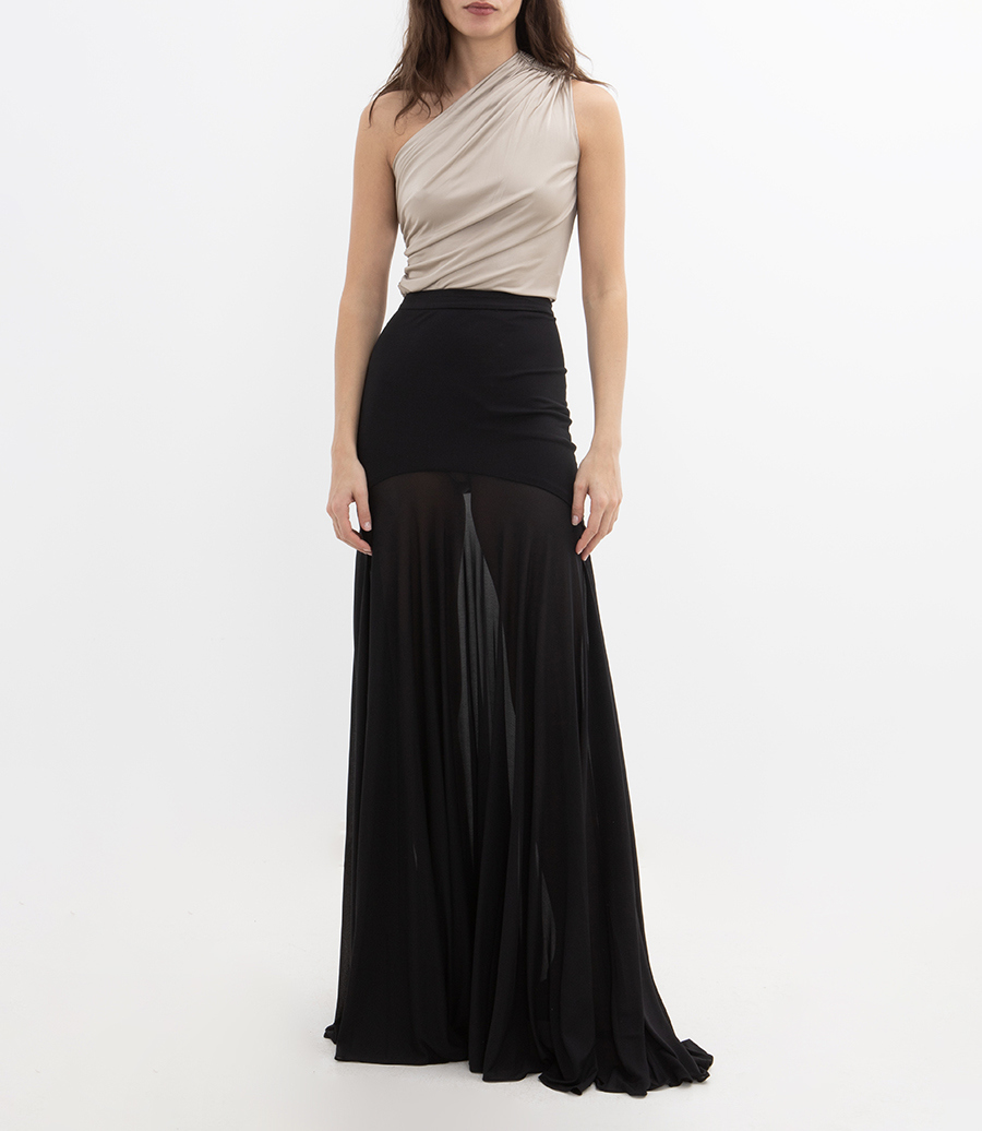 LONG GODET SKIRT