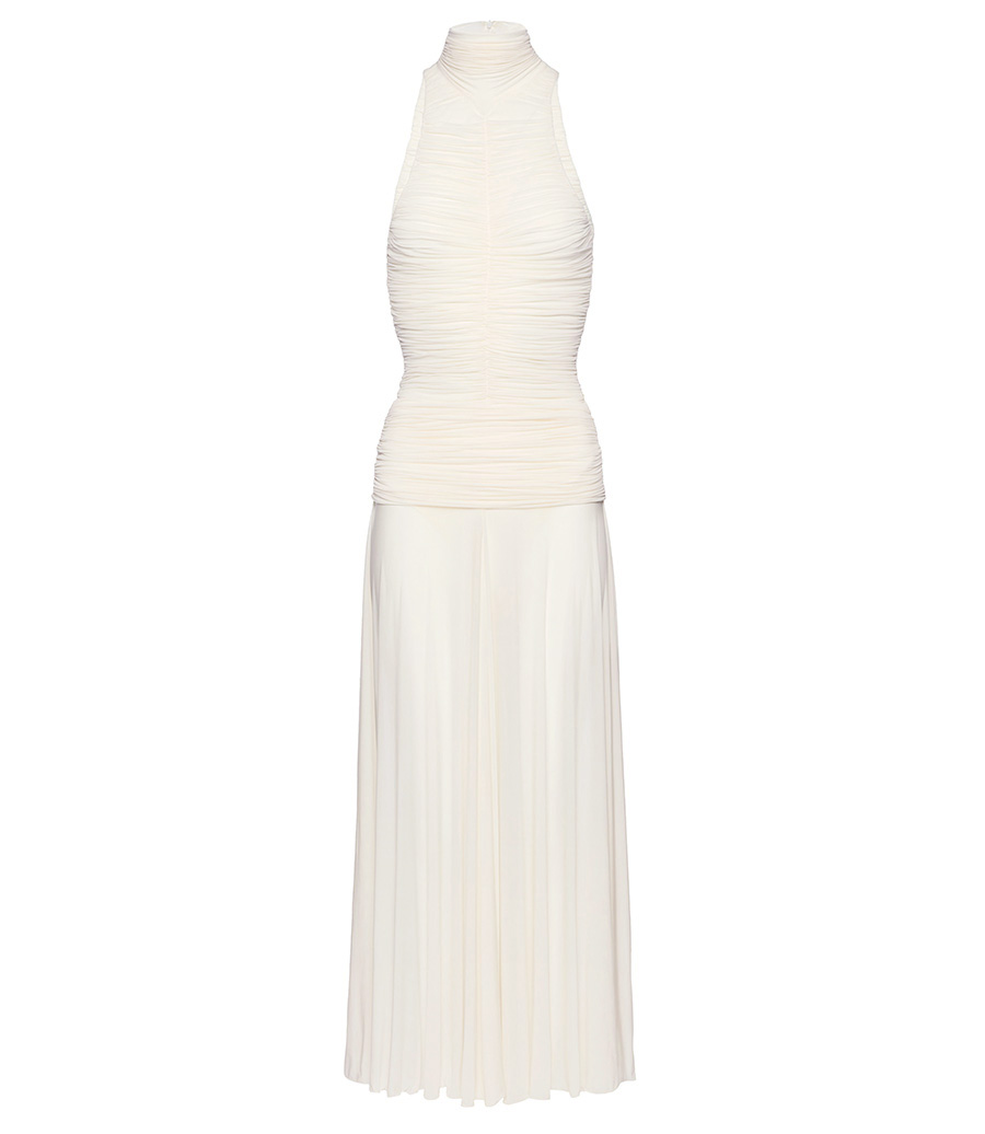 MAGDA BUTRYM - RUCHED HIGH NECK MIDI DRESS