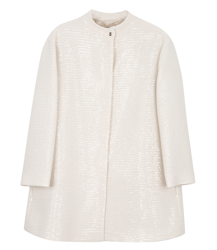 HERNO - COAT IN VEILED SEQUINS