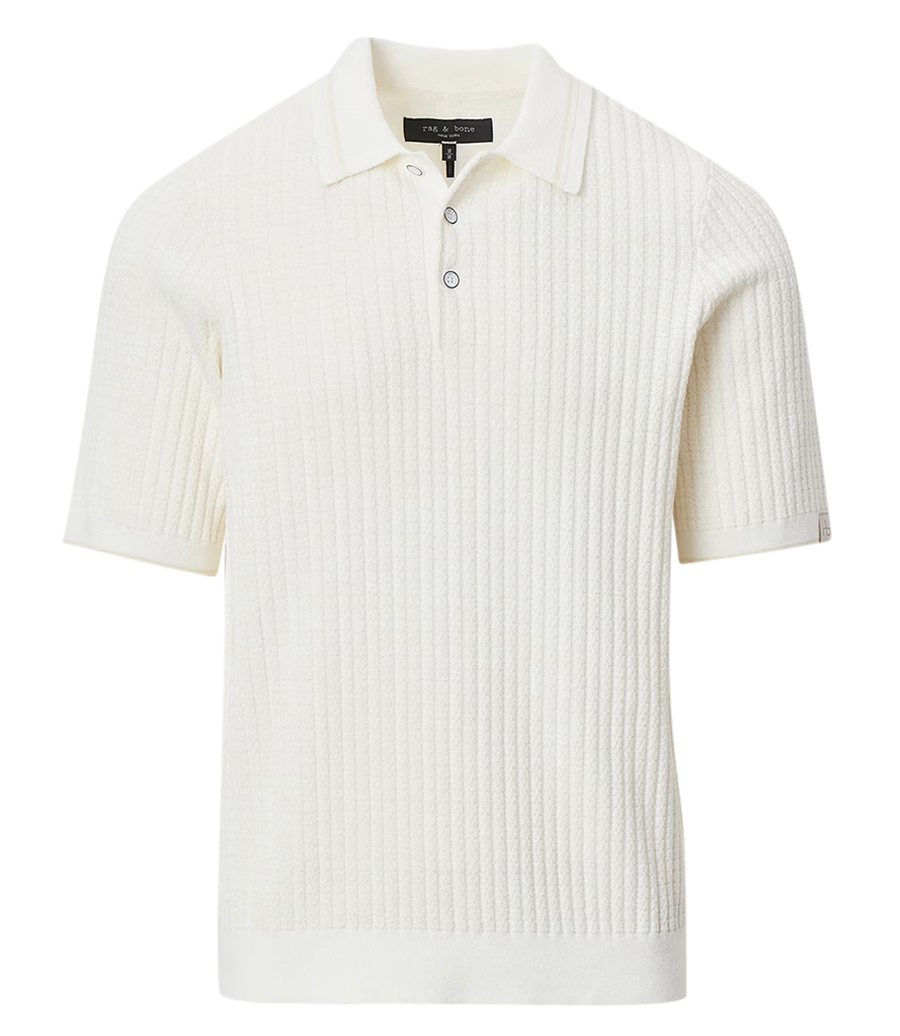 RAG & BONE - SAXON SILK BLEND JOHNNY POLO