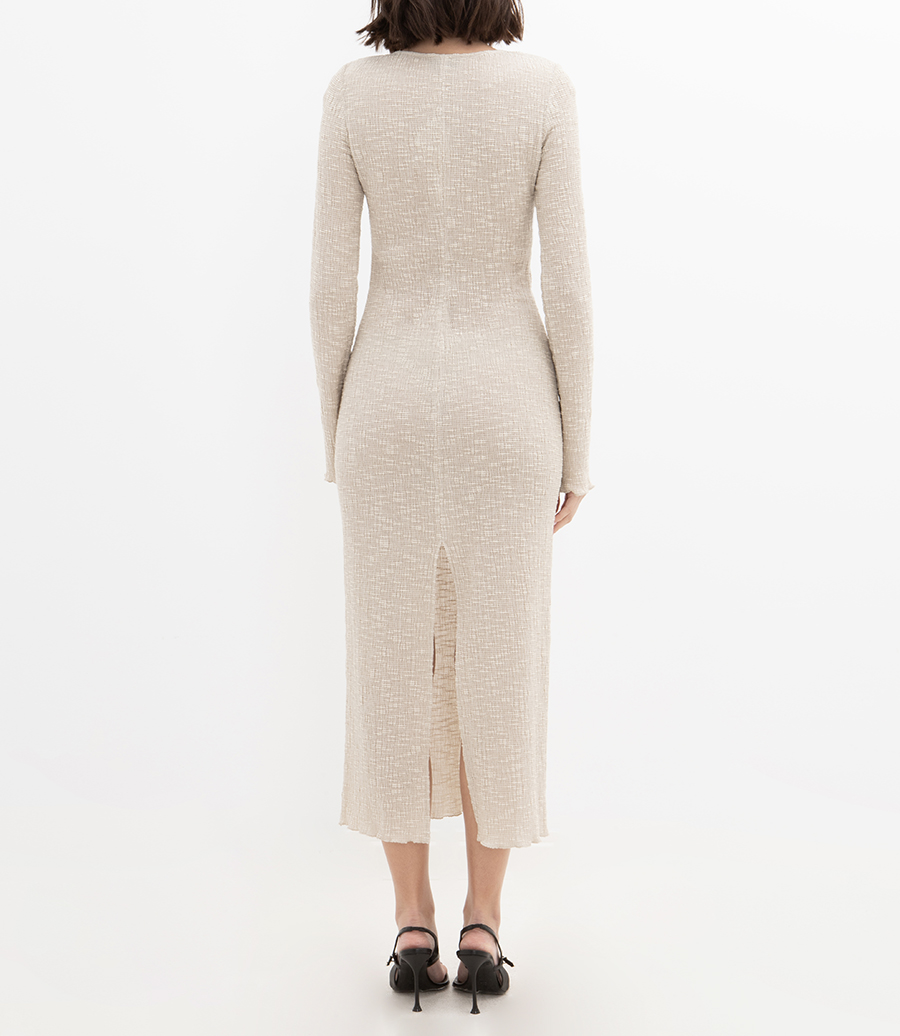 LONG SLEEVE CREPE MAXI DRESS