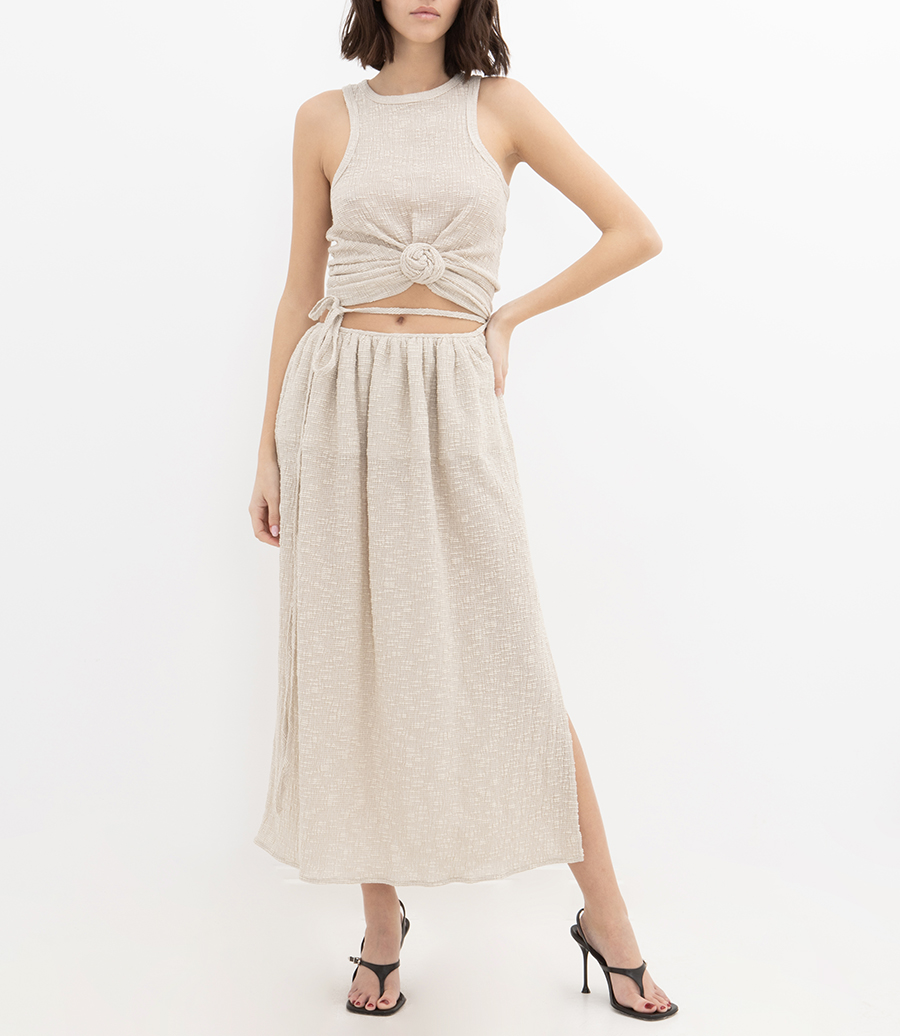CREPE LONG SKIRT