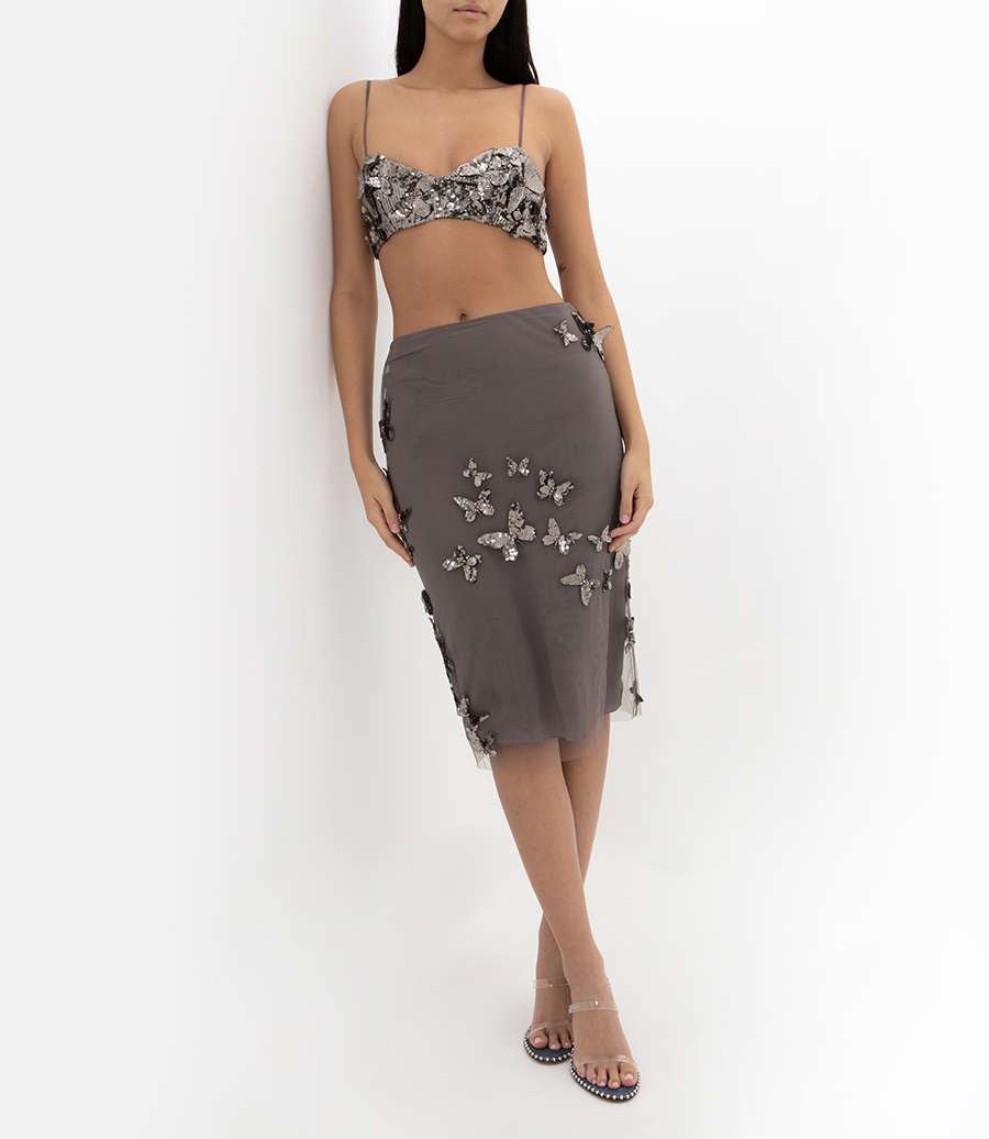 EMBROIDERY BUTTERFLY SKIRT