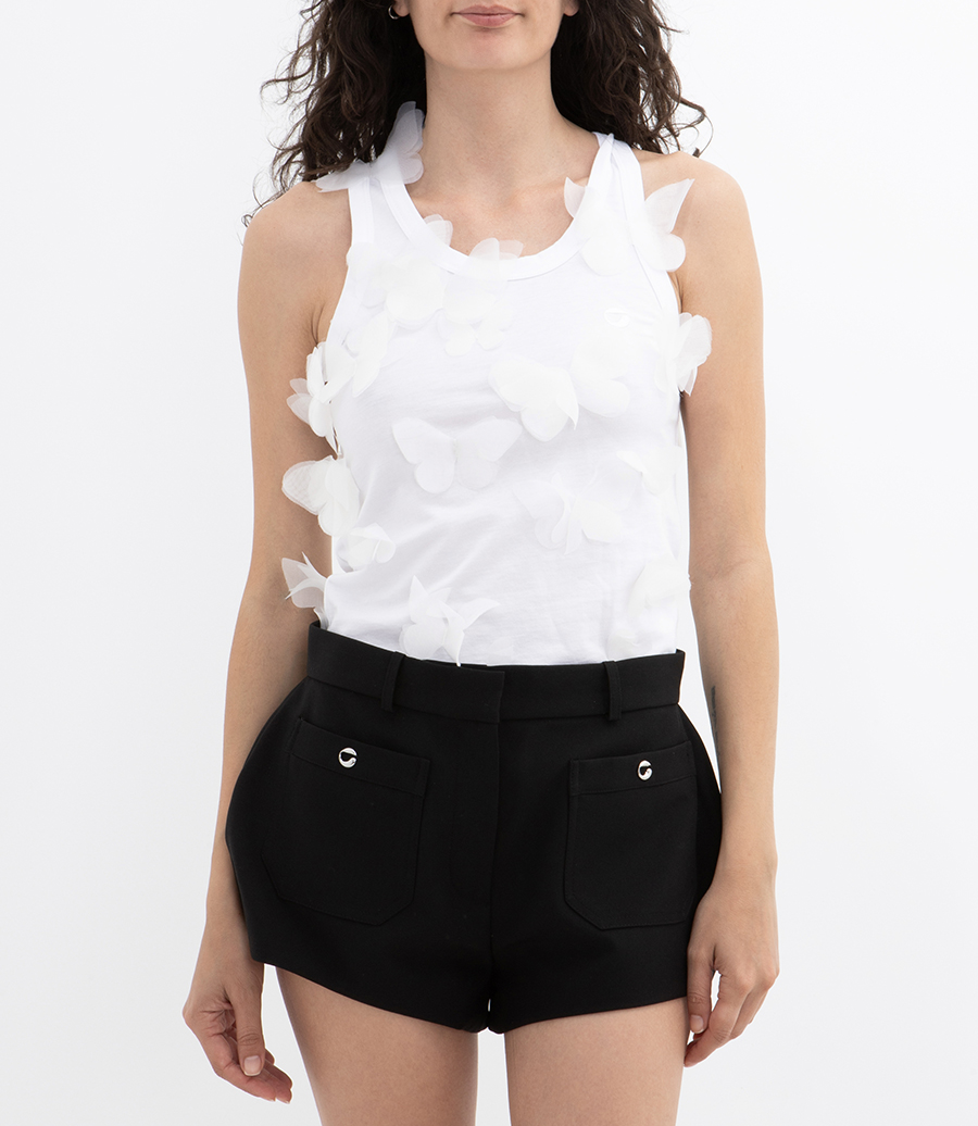 EMBOSSED BUTTERFLY TANK TOP