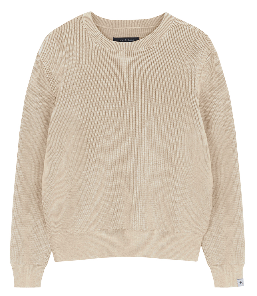 RAG & BONE - ACID WASH DEXTER CREWNECK SWEATER