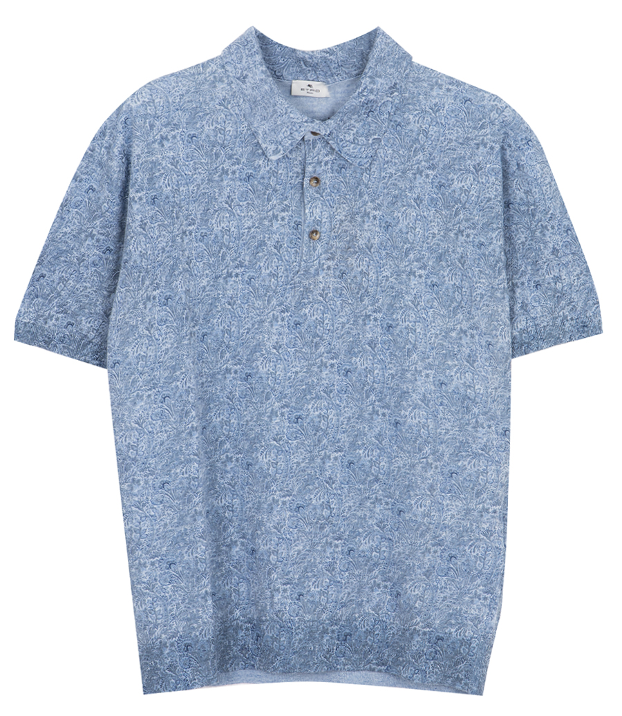 ETRO - FLORAL PRINT KNITTED POLO S/S