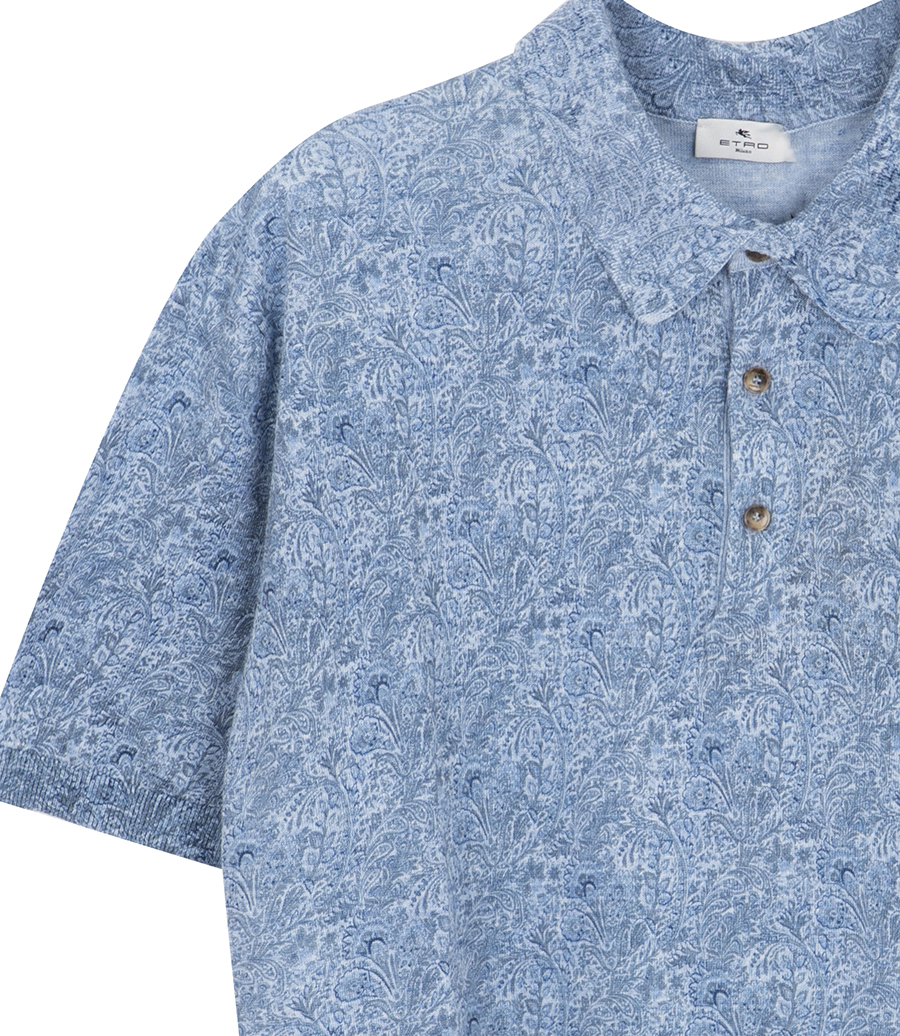 FLORAL PRINT KNITTED POLO S/S