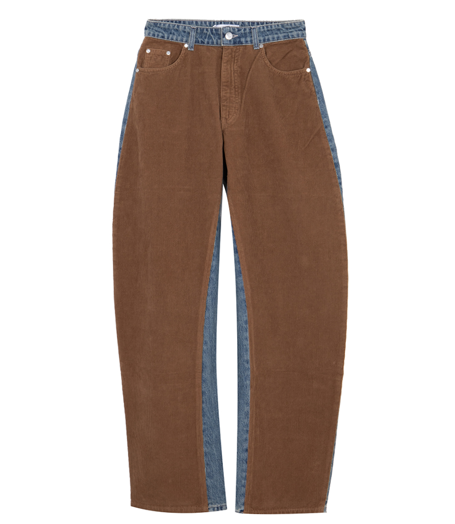 STELLA McCARTNEY  - CORDUROY MIX CURVED JEANS