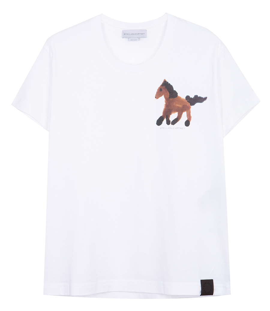 STELLA McCARTNEY  - WATERCOLOUR HORSE T-SHIRT