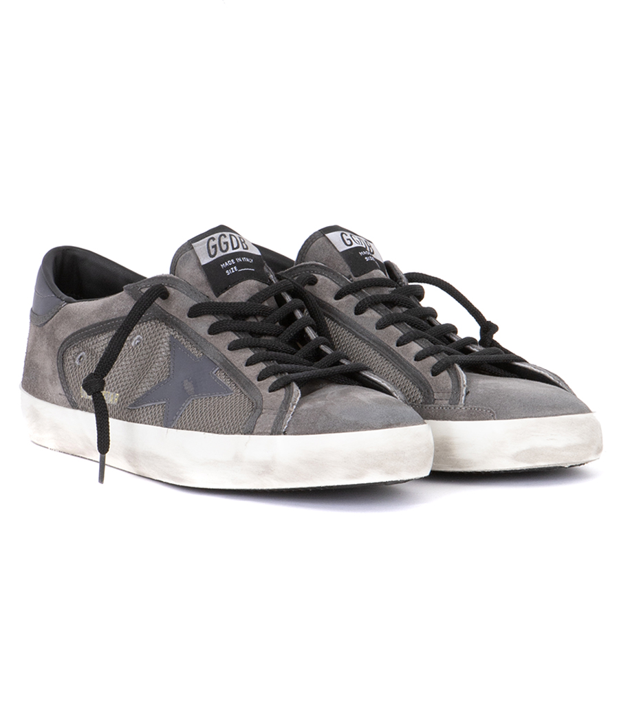 GREY LEATHER STAR SUPER-STAR MESH