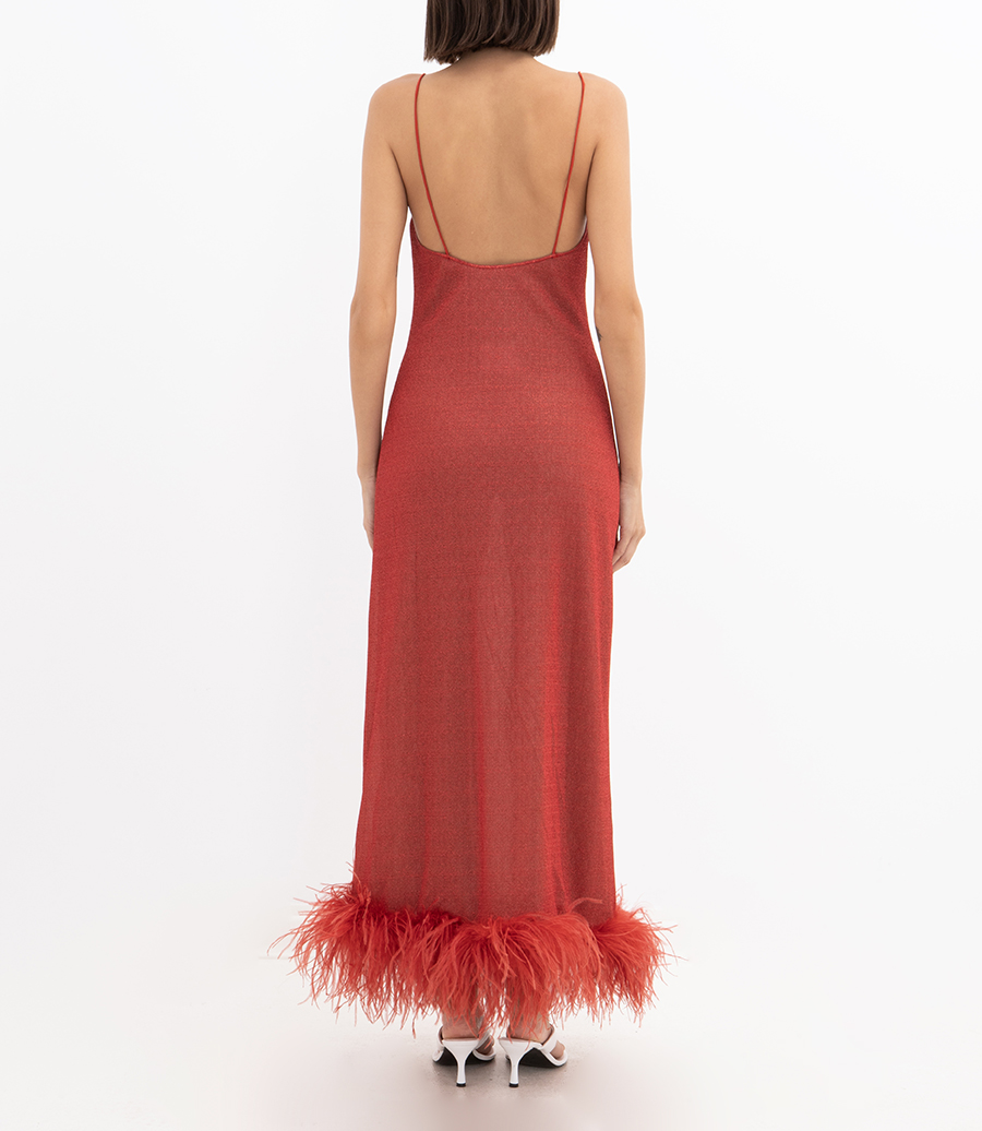 LUMIERE PLUMAGE SLIP DRESS