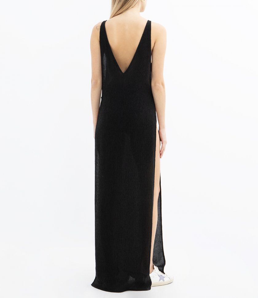 CREPE HIGH LEG MAXI DRESS