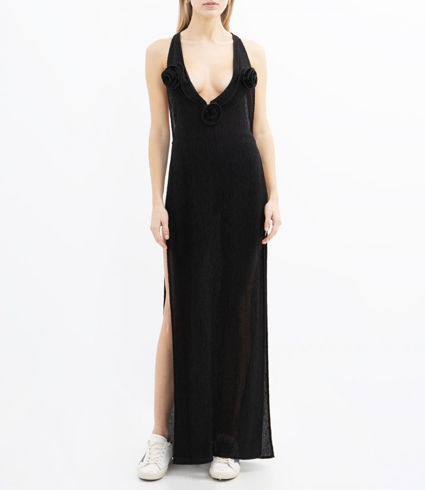 CREPE HIGH LEG MAXI DRESS