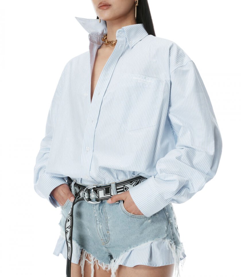 PRESTYLED BUTTON DOWN SHORT ROMPER